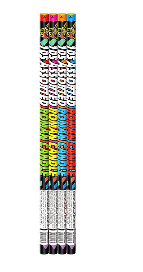10 Ball Assorted Roman Candle, 4 Pack