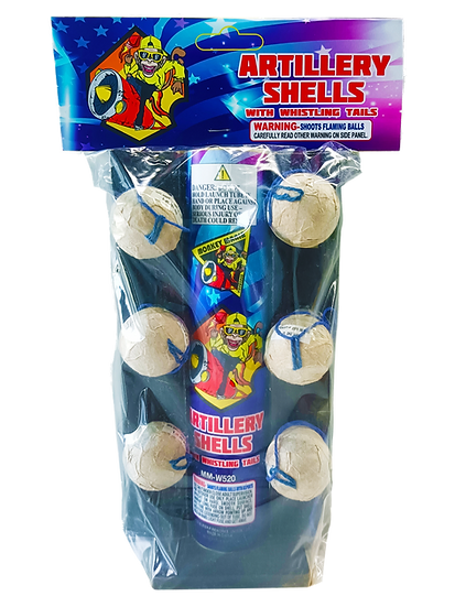 6 Artillery Shells with Whistling Tails